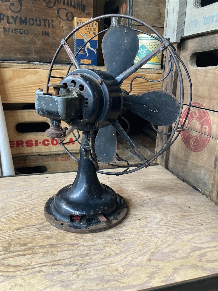 Vintage ROBBINS & MYERS 10” Fan R&M PARTS Not Working Antique Desk