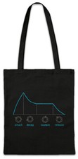 Synthesizer ADSR I Stofftasche Einkaufstasche Audio Wave DJ MC Electro 80s 90s