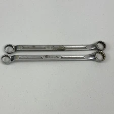 Snap On XV-2428, XV-2526 12 Point SAE Chrome Offset Double Box End Wrench USA