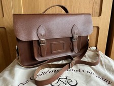 The Cambridge Satchel Company The 15 Inch Bag in Light Brown Saffiano Leather