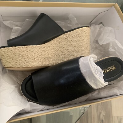 New Michael Kors Cunningham Jute Wedge sandals size