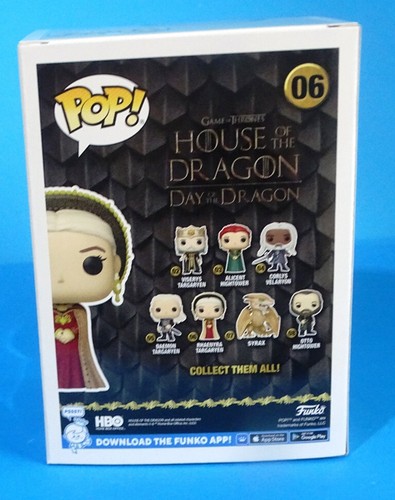 FUNKO POP! RARE GLITTER RHAENYRA TARGARYEN #06 NMIB +prot - Picture 3 of 6