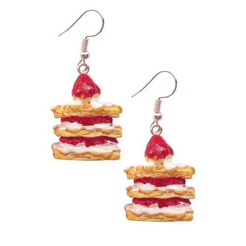1 Pair Funny Cake Earrings Food Styled Eardrops Lady's Creative Ear Jewelry - Picture 11 of 12
