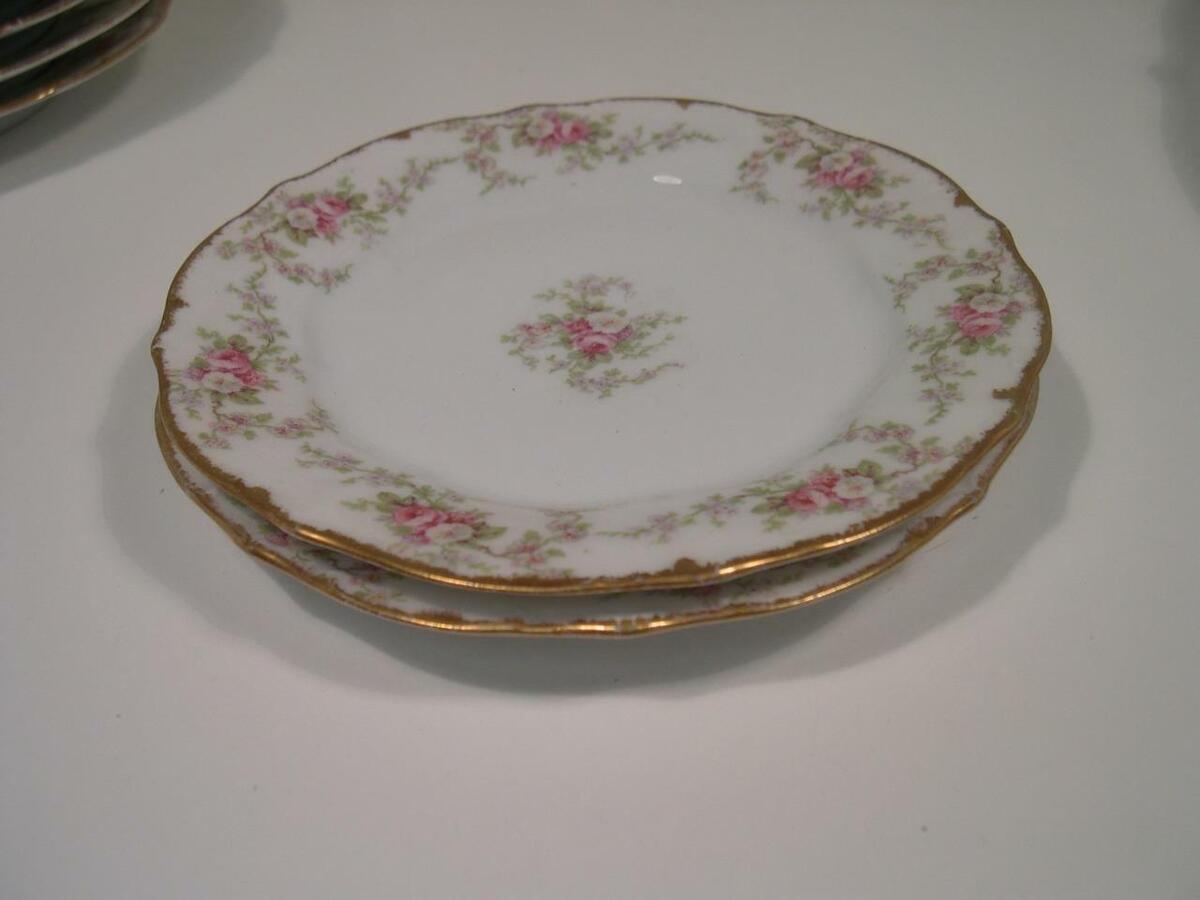ANTIQUE Elite Works Limoges France Pink Roses Gold Trim ANTIQUE Elite Works Limoges France Pink Roses Gold Trim