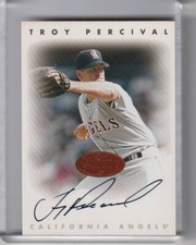 1996 LEAF SIGNATURE SERIES TROY PERCIVAL AUTOGRAPH BRONZE CALIFORNIA ANGELS 1185