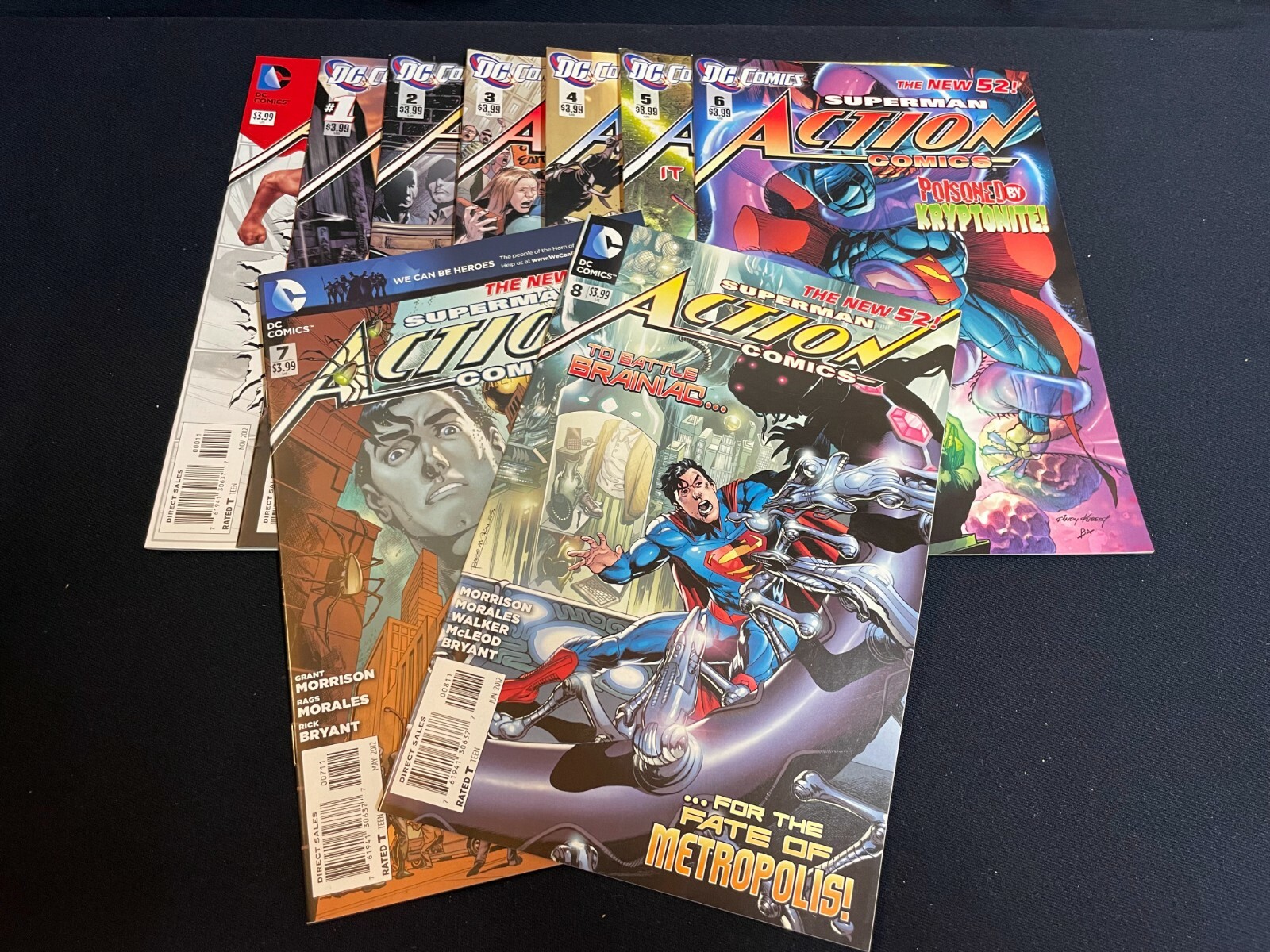 Superman Action Comics New 52 #1-8, 0; 9 books; Grant Morrison; DC ...