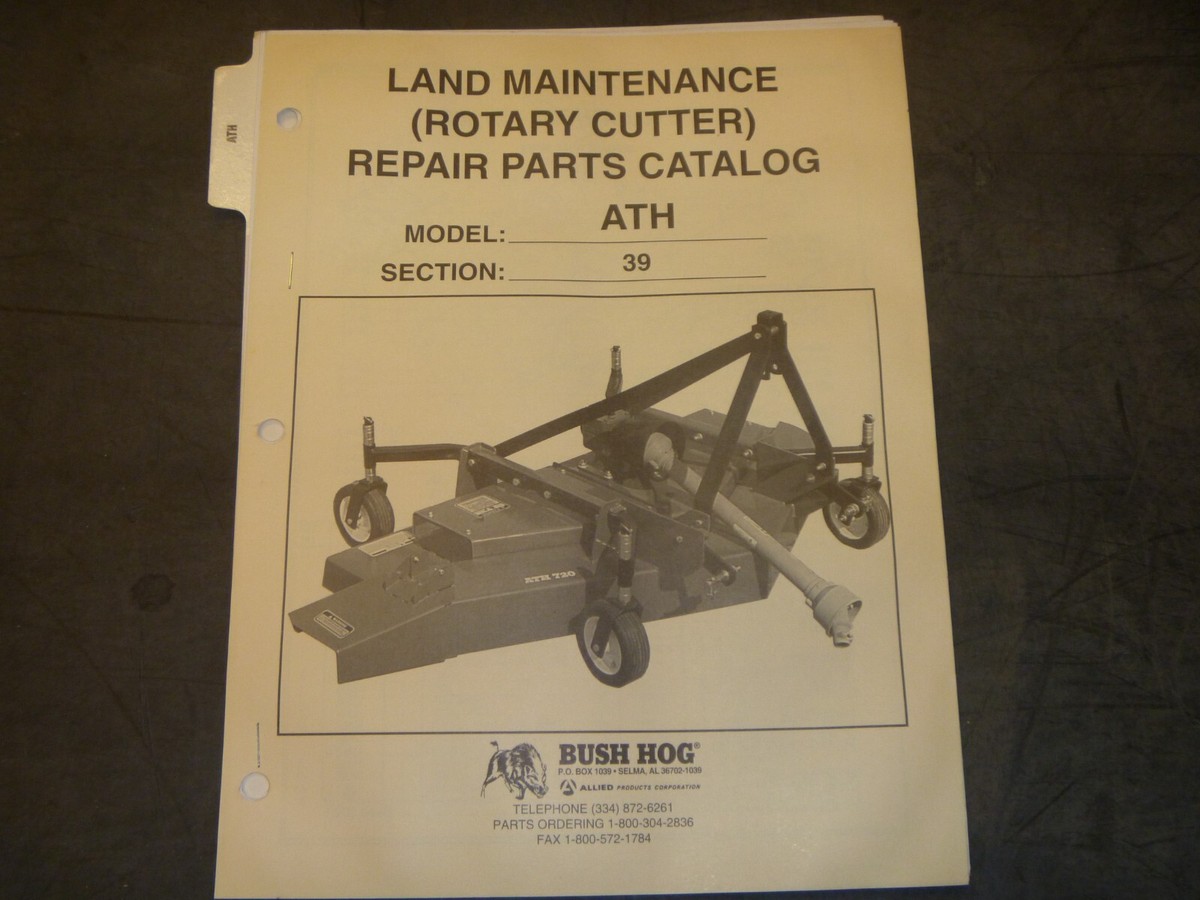 Bush Hog ATH Rotary Cutter Parts Catalog Manual xz | eBay