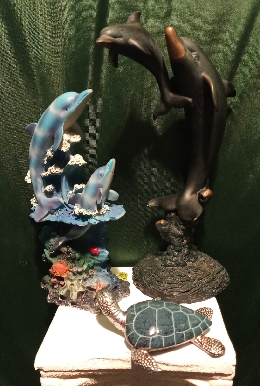 Dolphin Collection Ceramic Nautical Decor Collection Three Piece Set. Dolphins And Sea ...