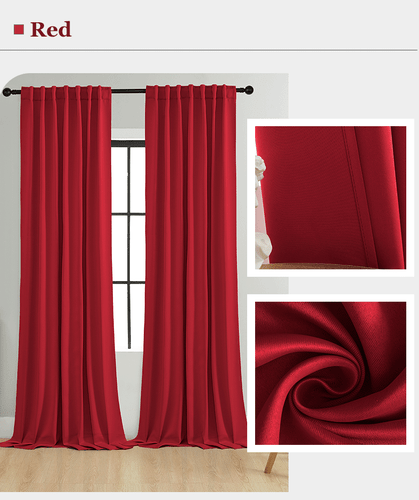 2X Blockout Curtains Blackout Window Curtains Draperies Pair Rod Pocket Bedroom - Picture 30 of 36