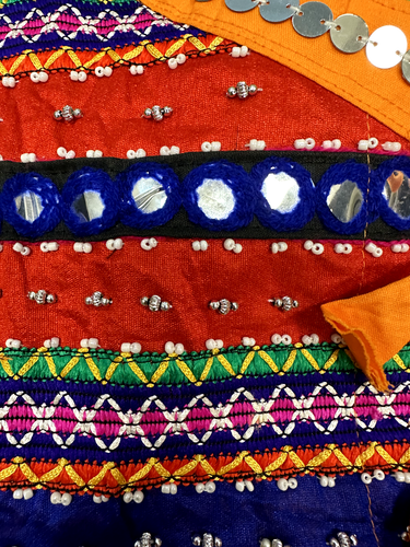 Vestido Corbata Envolvente Bordado De Colección Hecho en India Borlas Espejo Talla 26 Niñas 4 - Imagen 4 de 9