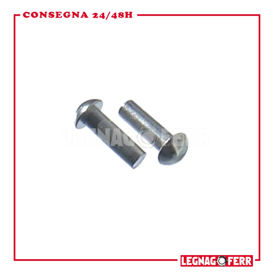 Ribattini / Ribattino in Ferro 5 x 35 Testa Bombata - Immagine 2 di 2