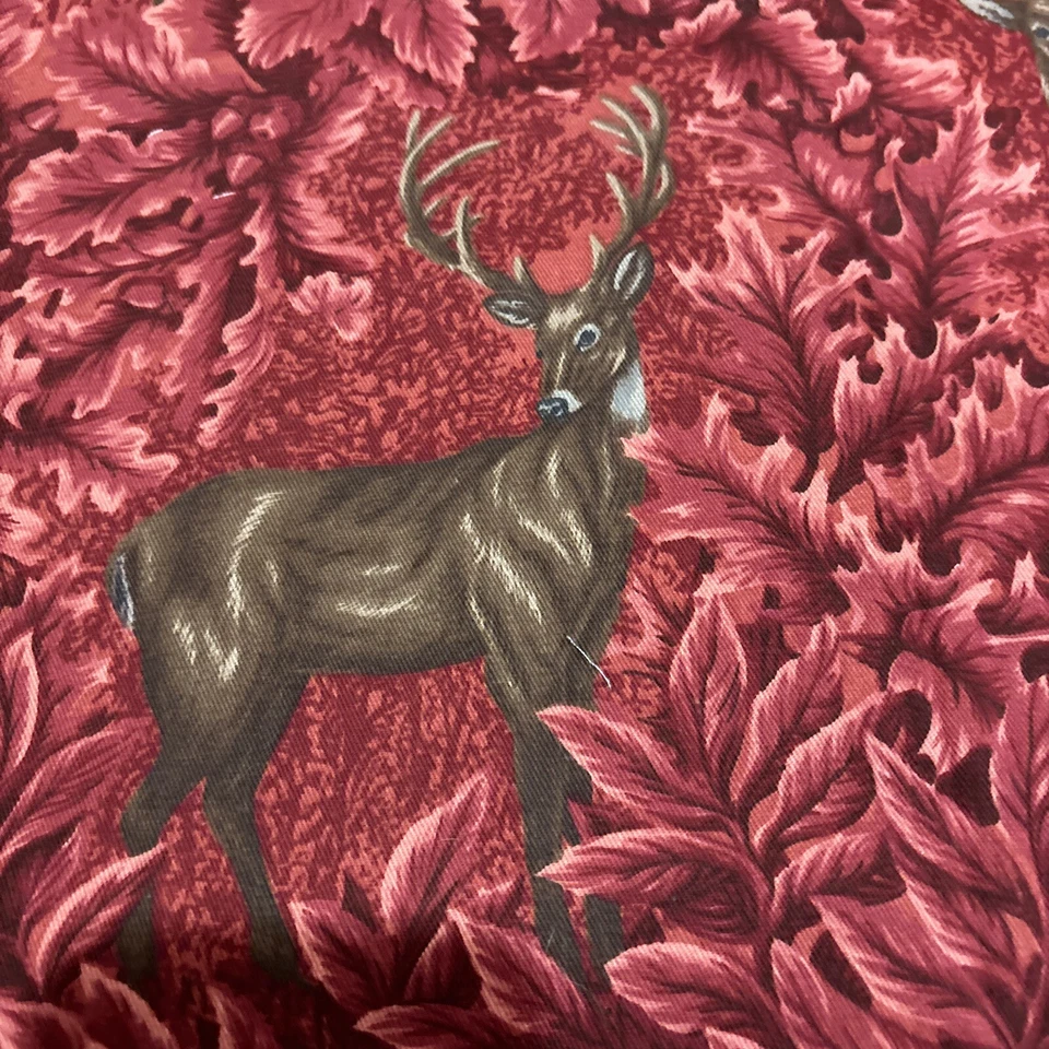 Vintage Deer Print Textile Braemore Screen Print Twill Lodge 194” X 58” 5YDS - Image 4 of 4