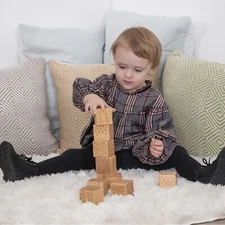 Kids Wooden Bricks Building Sensory Blocks Activity Cubes Educational Gift 10PCS