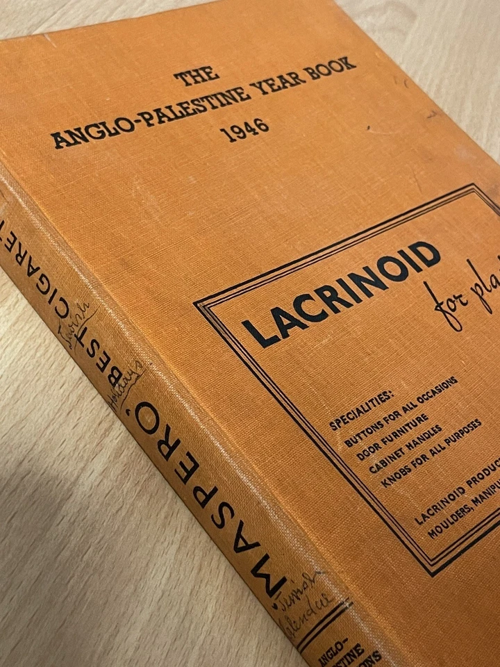 RARE! ANGLO PALESTINE YEARBOOK 1946 Israel Post-WWII Pre-Independence Jewish MAP - Image 2 of 4