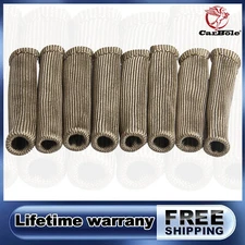 8 2500° Titanium Spark Plug Wire Boots Thermal Protection Insulator Sleeve Wrap
