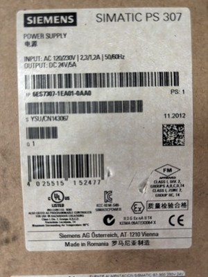 SIEMENS SIMATIC PS 307 5A Power Supply 6ES7307-1EA01-0AA0 BRAND NEW NIB