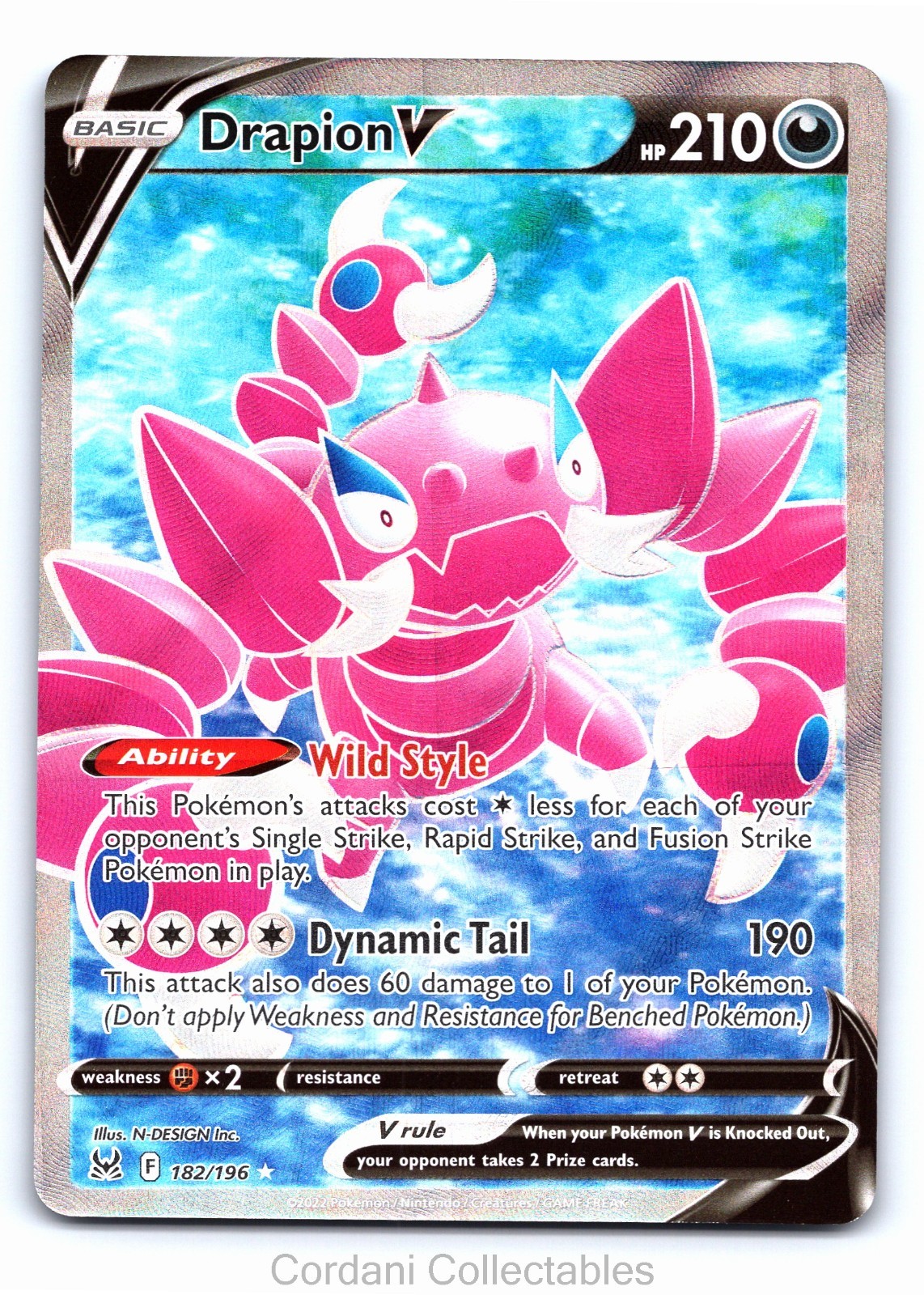 Drapion V 182/196 - Lost Origin - Pokemon Card - Near Mint
