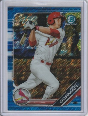 2019 Bowman Chrome Prospects NOLAN GORMAN Blue Shimmer Refractor #'d 079/150