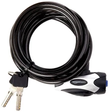 	Steel Cable Bike Lock Weather Resistant Black 6 Feet	
