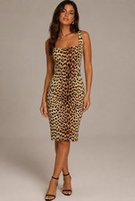 Just Cavalli Roberto Cavalli Leopard Print Dress Made in Italy IT 42 Vintage