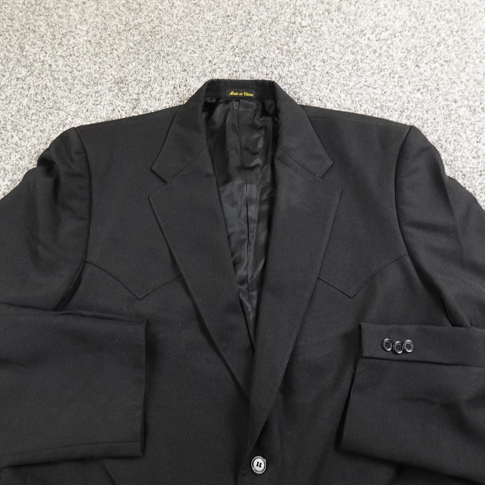 Blazer Circle S Para Hombres 50L Negro Yugo Occidental Dos Botones Abrigo Deportivo Chaqueta Vaquero Foto 3 de 4