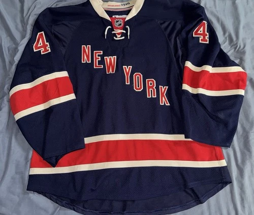 Game Worn Del Zotto 2011-12 New York Rangers Heritage NHL Used Hockey Jersey 56