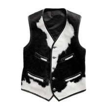 Natural Cowhide Hair Leather Vest   Handmade  Stylish- Western style