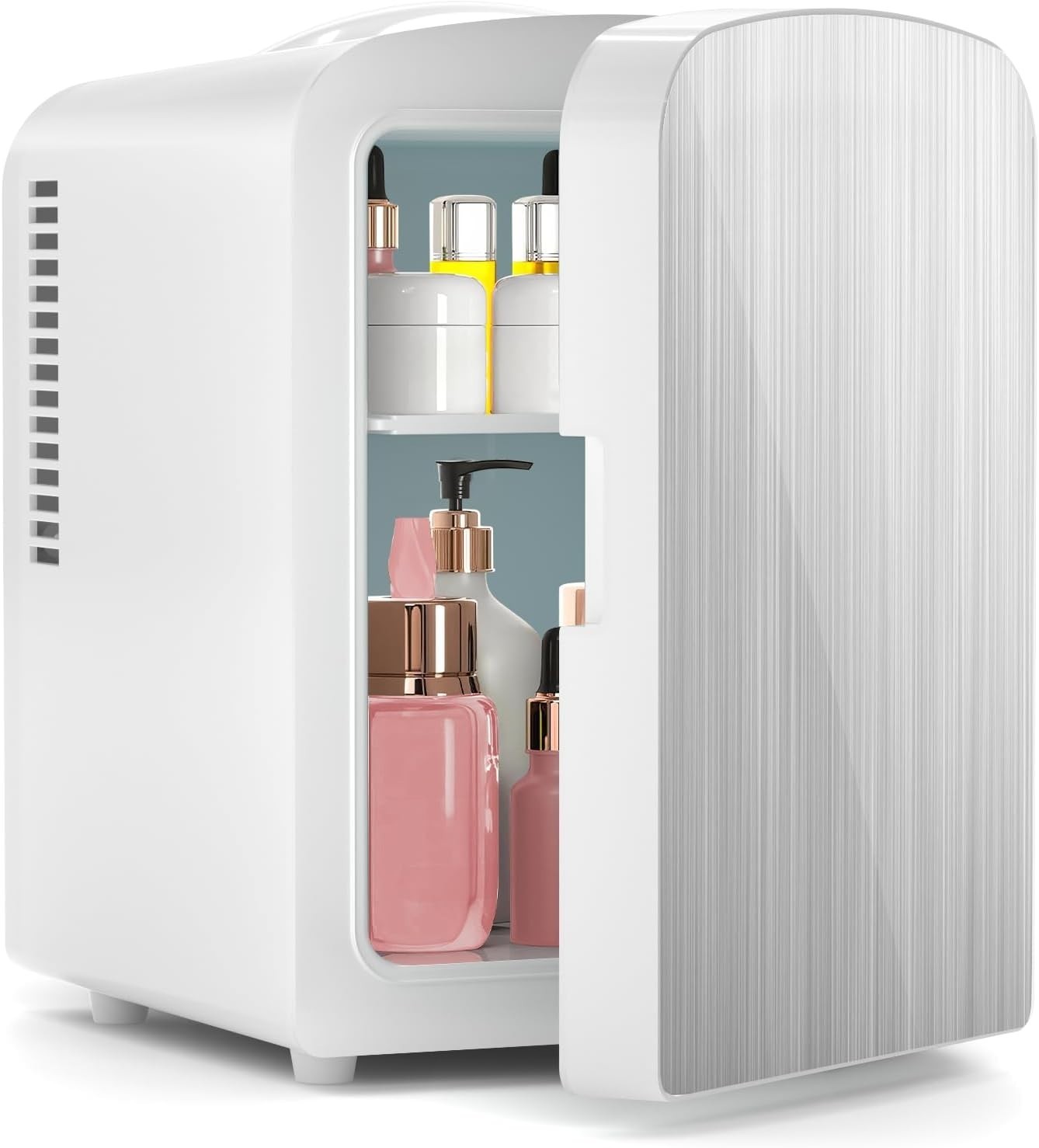 Compact Refrigerator, Portable Mini Fridge, Skin Care 4L Capacity/6 Cans, for Be
