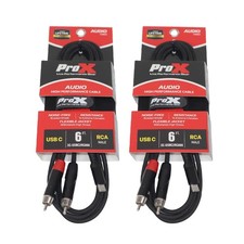 ProX XC-USBC2RCA06 6 FT USB-C to Dual RCA Audio Cable 2-Pack