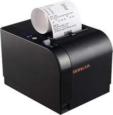 80Mm Thermal POS Receipt Printer Black  3 1/8 Inch Pos Printer with Auto Cutter