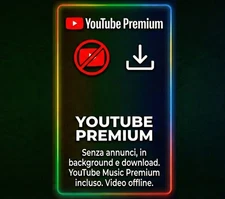 1m YouTube Premium - Android iOS Abbonamento 