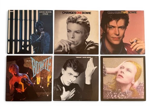 Vtg Lot of 6 David Bowie Vinyl Recor Albums - Changes Heroes Hunky Dory Stage