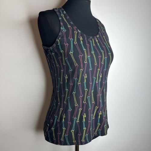 Vintage Emily The Strange Graphic Racer Tank Top Gr. M Black Bones Y2k 2000s Goth - Bild 5 von 11