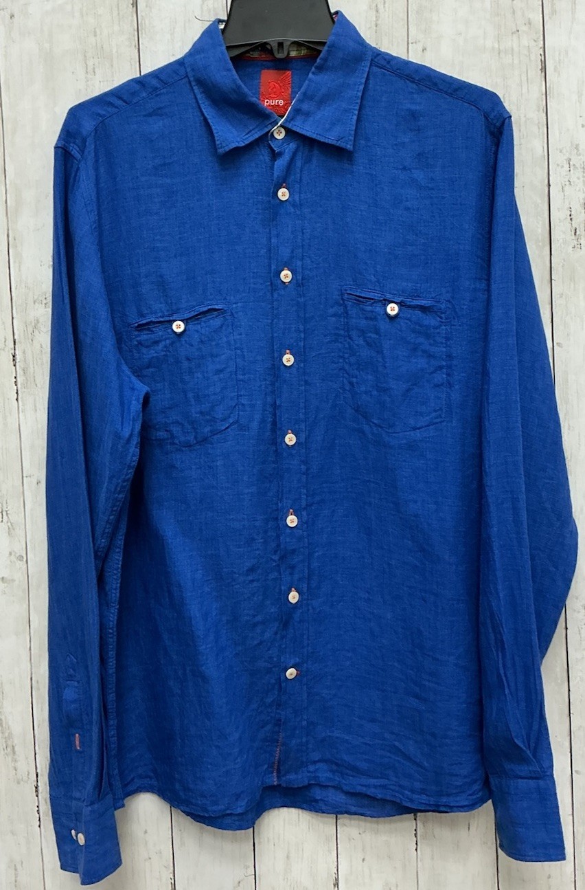 Men’s Pure Slim Fit Long Sleeve Button Up Shirt Large 0429–200
