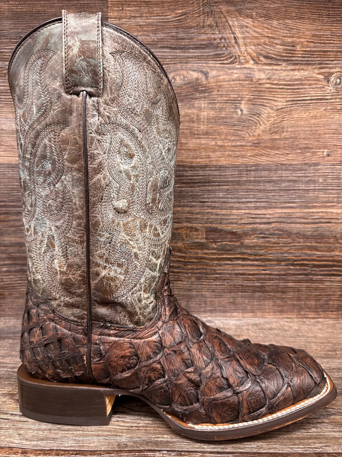 B5023 Men's Tobacco Genuine Pirarucu Fish Skin Western Boot by Corral