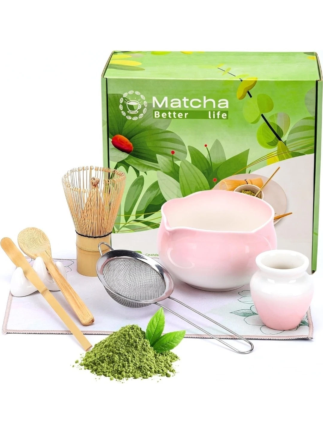 Matcha Kit, 8 Pcs Matcha Set, Ceremony Matcha Powder Kit, Matcha Whisk Set for
Opens in a new window