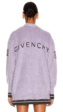GIVENCHY 4G Mohair Long Cardigan With Logo In The Back 'Lilac/Dark Grey' New
