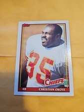 1991 Topps Football Card Christian Okoye #149