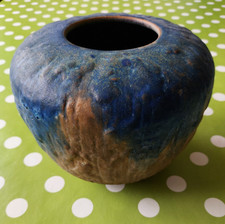 Blumenvase Midcentury 50er Jahre 50ies echt Vintage blau braun Vase Karlsruhe