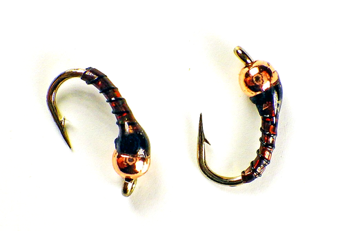 Zebra Midge Tungsteno Ninfe Radice Birra - Mosche da Pesca a Mosca Trota Premium - Foto 4 di 23