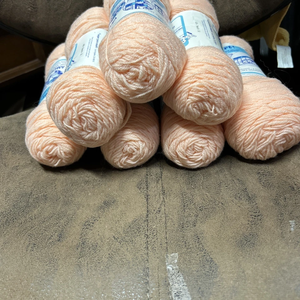 Super Yarn Mart DuPont Americana 404 Peach 10 Acrylic  2oz Vintage Lot 7 - Image 4 of 4