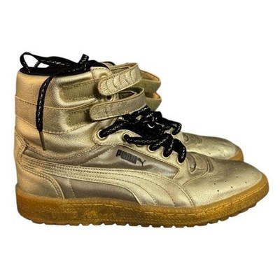 Puma Sky II Hi Metallic Gold High Top Sneakers Womens 11 361513-01