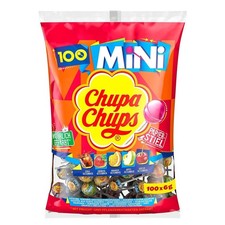 Chupa Chups Mini Classic Lutscher-Beutel 100 Mini-Lollis 5 Geschmäcker New