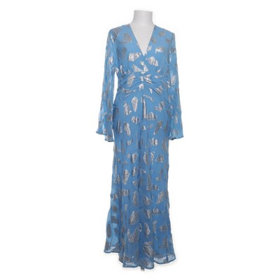 Rixo, Maxikleid, Größe: L, Blau/Silber, Polyester/Seide, Sonstiges, Damen #65X
