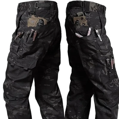 Outdoor Cargo Hose Tactical Arbeitshose Wasserdicht Multi Tasche Trekking - Bild 1 von 4
