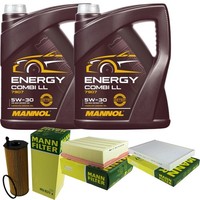Mann Inspektionspaket 10L Mannol Energy 5W-30 FüR Audi A4 Avant 2.7 TDI 3.0