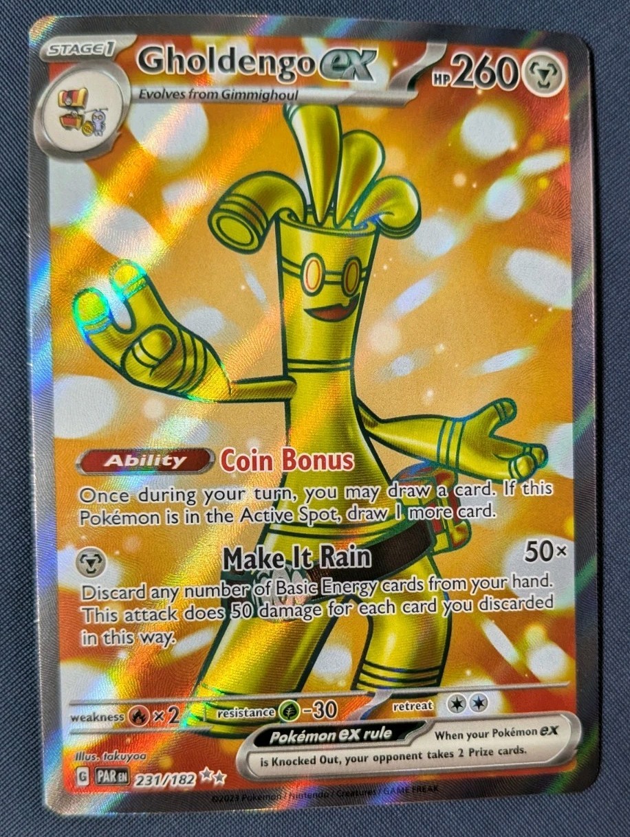 Pokemon TCG - Gholdengo ex Ultra Rare SV04: Paradox Rift 231/182 - NEAR MINT