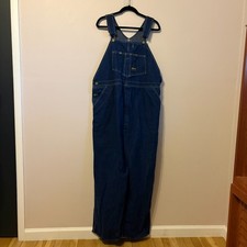 Vintage Oshkosh BGosh Overalls Bib Mens 48X30 Union Made in USA Vestbak Blue