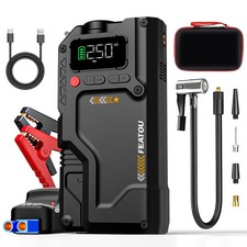 Featou 8000A Car Jump Starter With Air Compressor Pack Booster Jumper Power Bank