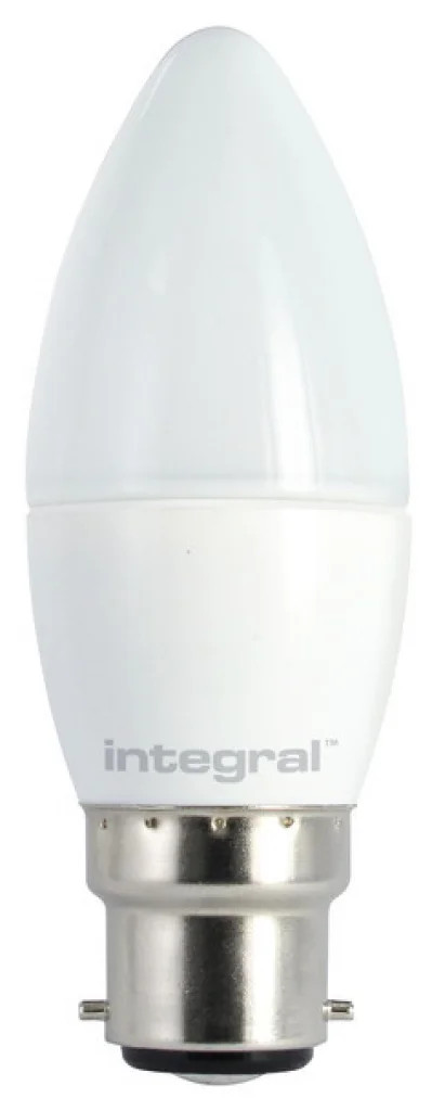 Frosted 4.2w LED Candle Bulb 2700K Dimmable B22 470lm =40w Integral